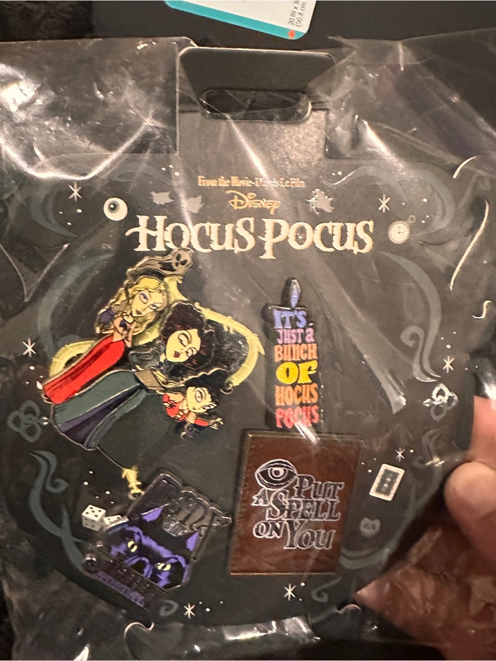Disney Hocus Pocus Enamel Pin Set - Black, Purple, Red, Gold